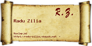 Radu Zilia névjegykártya